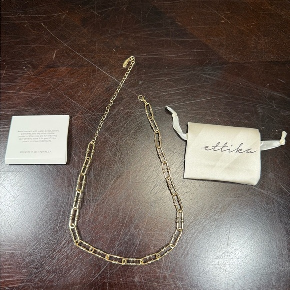 Ettika Gold Necklace chain links with 1" links Adjustable Length ~15”-20” - Picture 4 of 4